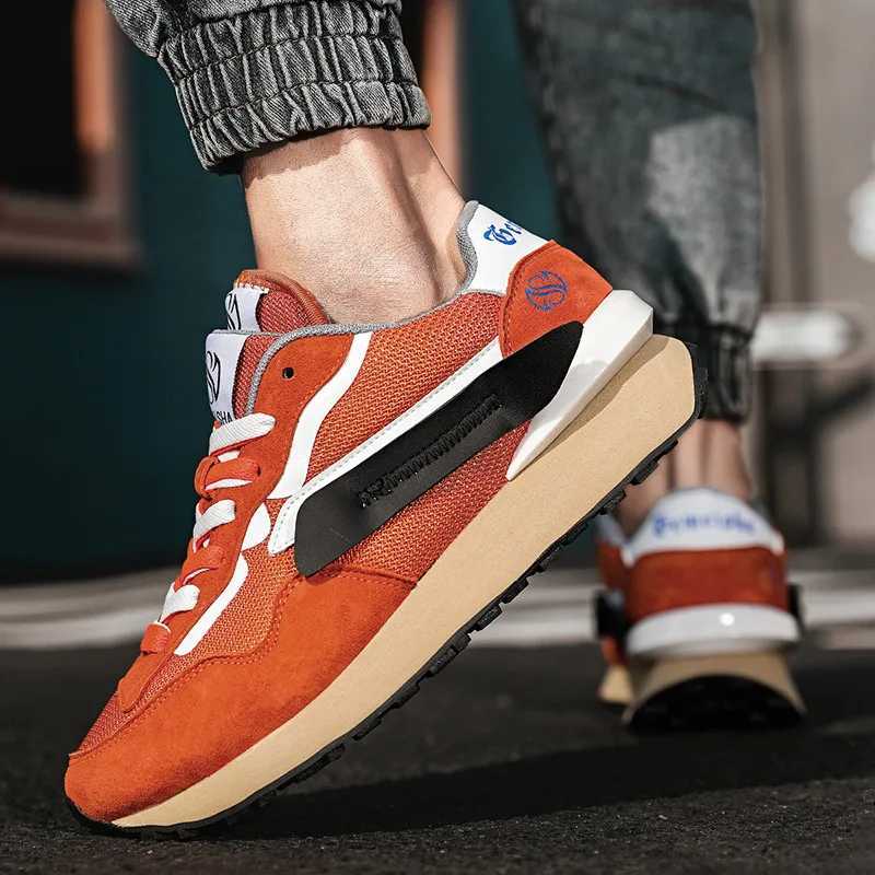Quality Brand High NEW Top Casual Retro Running Mens Designer Training Sneakers Fashion Orange Platform Shoes Men Z250224