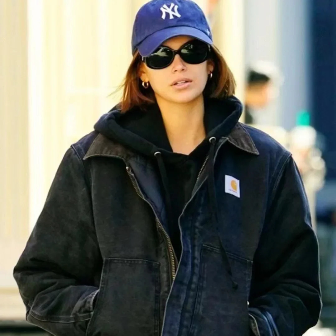 High quality retro car wash hooded jacket loose casual clothing mens and womens er jackets winter jackets 250225