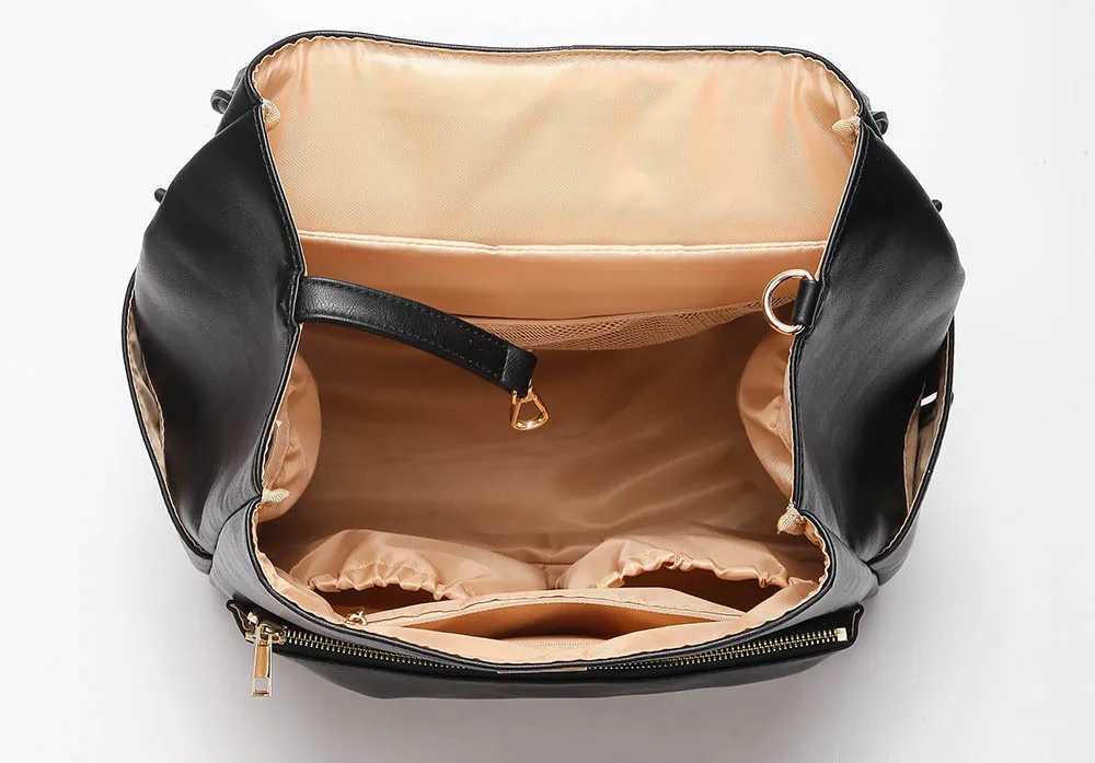 Diaper Bags Waterproof Diaper Bag for Mommy Maternal PU Leather Nappy Backpack Baby Infant Organizer Changing Nursing Mom Pram Bag to Care Y250227Y6GV