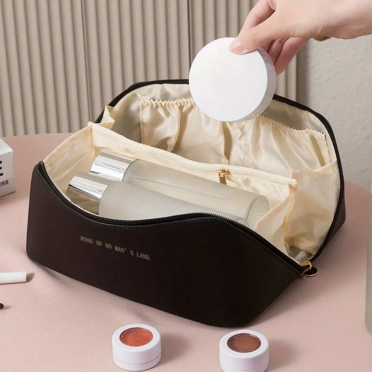 Ship from US Makeup Organizer Female Toiletry Kit Bag Make Up Case Storage Pouch y Lady Box Cosmetic For Travel Zip 250227FBB