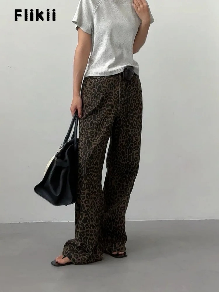 American Retro High Waist Straight Jeans Womens Punk Hiphop Pants Spring Casual Y2K Streetwear Grunge Denim Trouser 250226