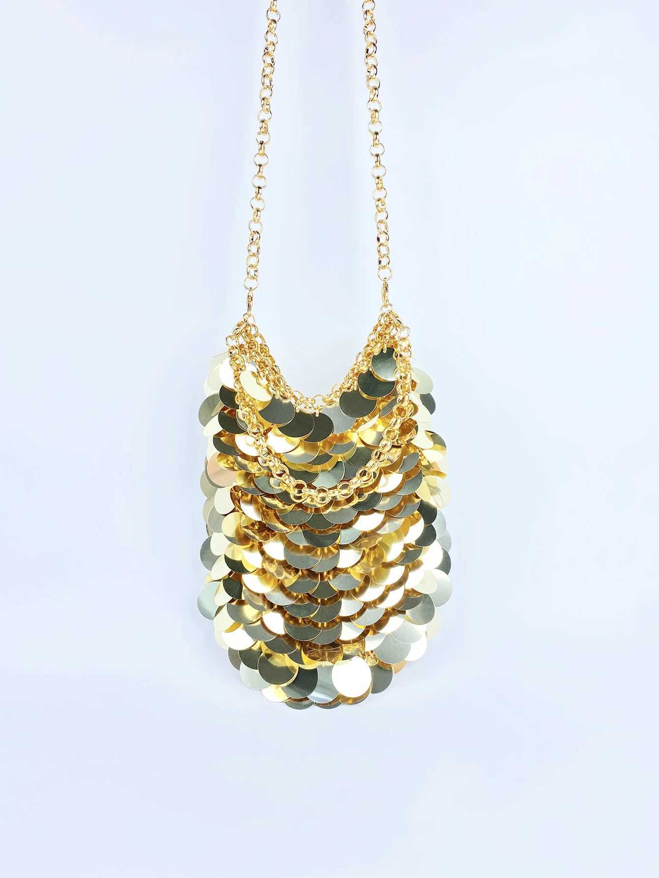 Shiny matte metal fish scale glitter bag hand woven ping pong ball phone side bag crossover bagXJ250227