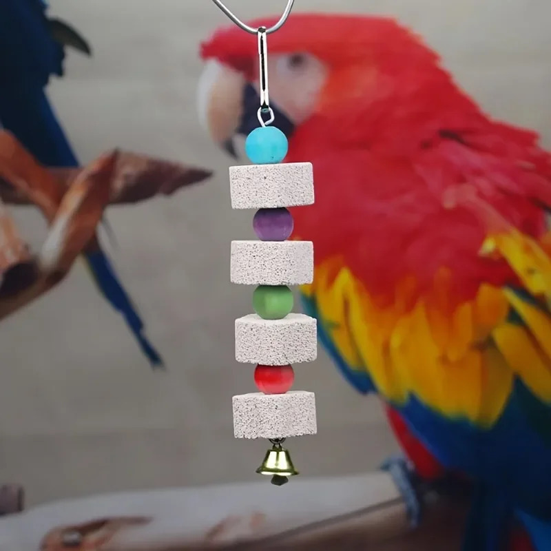 Flower-Shaped Bird Molar Toy Parrot Grinding Stone Bird Cage Toy Parakeet Chinchilla Squirrel Toy Bird Cage Accessories 250226