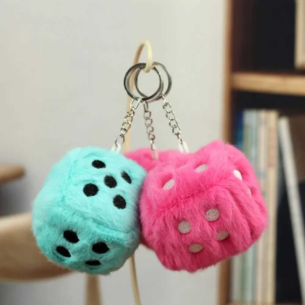 Dice Plush Toy Pendant Soft Stuffed Doll Keychain Backpack Car Bag Key Ring Decor Kid Gift Educational Toys Free shipping