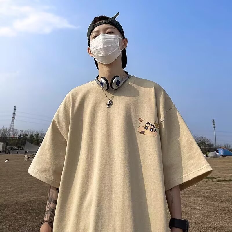 Designer Summer Men's Short Sleeve T-shirt Loose Printed Off Shoulder Half Sleeve Basic Shirt Top T-shirt 2025 New Edition