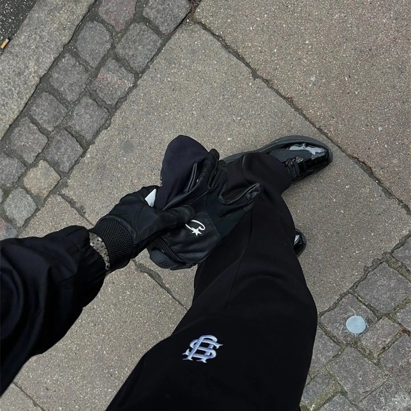 American casual crop pant embroidery pattern baggy pants leg zipper loose sweatpants women harajuku y2k joggers women 250226