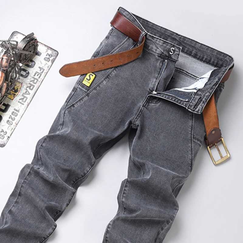 Mens cut denim pants black gray new pants casual brand ultra-thin suitable for small feet fashionable daily airdrop mens Trouser X250227