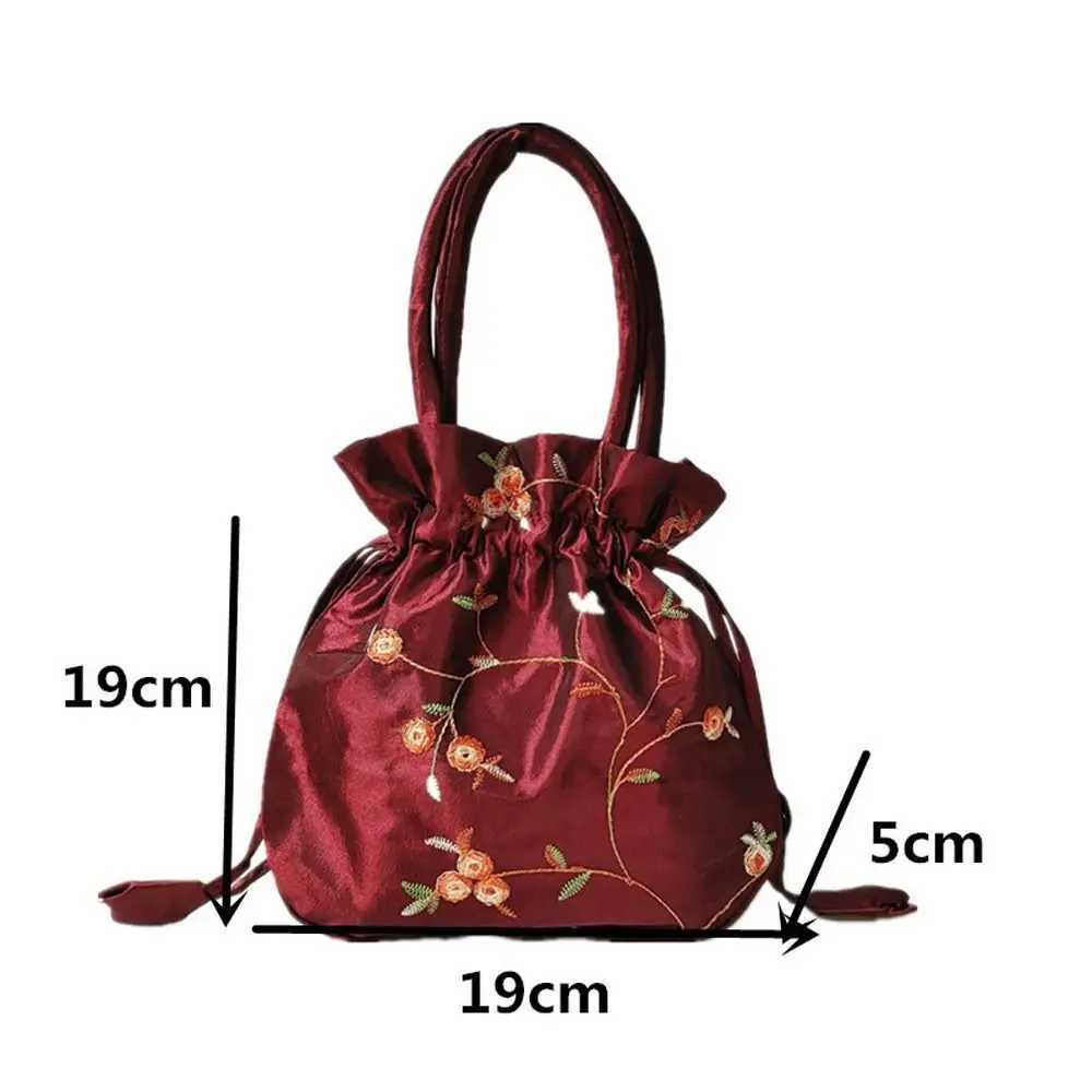 Embroidery Silk Drstring Handbag Womens Wallet Jewelry Packaging Storage Bucket Bag Hanfu AccessoriesXJ250227