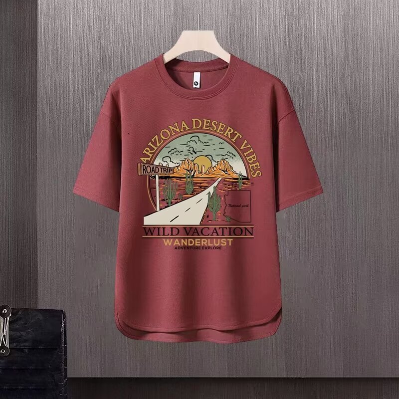 2025 new short sleeved T-shirt men's ins trendy brand hip-hop style round neck base shirt top summer