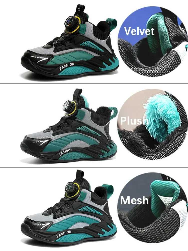 Athletic Outdoor s Winter Shoes Children Boys Sneakers Fur Shoes From 4-5-6-7-8-9 Years Toddlers School Shoe Size 28~39# 718 S25226