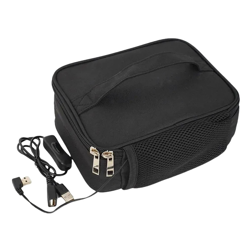 Ship from US USB Electric Heating Lunch Bag 27L Camping Box Food Warmer Insulation Bento for Car Travel Picnic 250227FBB