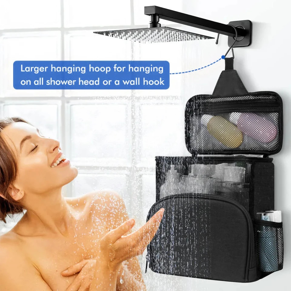 Ship from US Shower Caddy Bag Portable Hanging Tote Bags with Hook Travel Toiletry Makeup Organizer Pouch Cosmetic 250227FBB