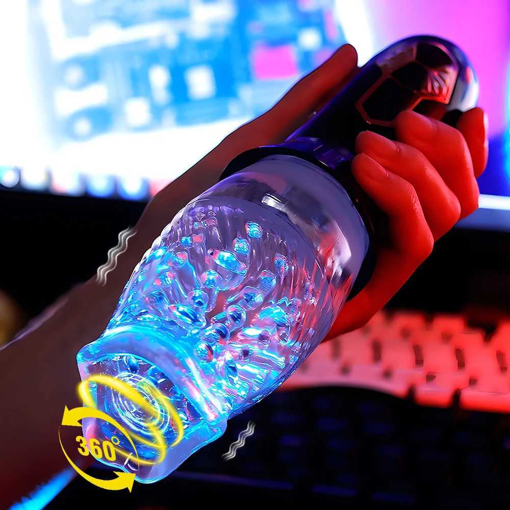 Automatic Electric Piston Rotating Sucker Male Blowjob Masturbator Cup Vagina Dildo Real Oral Vibrator Sex Toys for Men MachineXJ250227