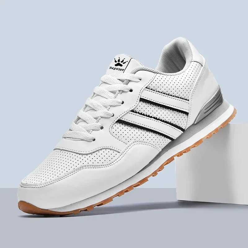 2024 Men Classical Running Shoes Lightweight Leather Outdoor Casual Sneakers Men Comfortable Sport Breathable Flat Jogging Shoes Z250319