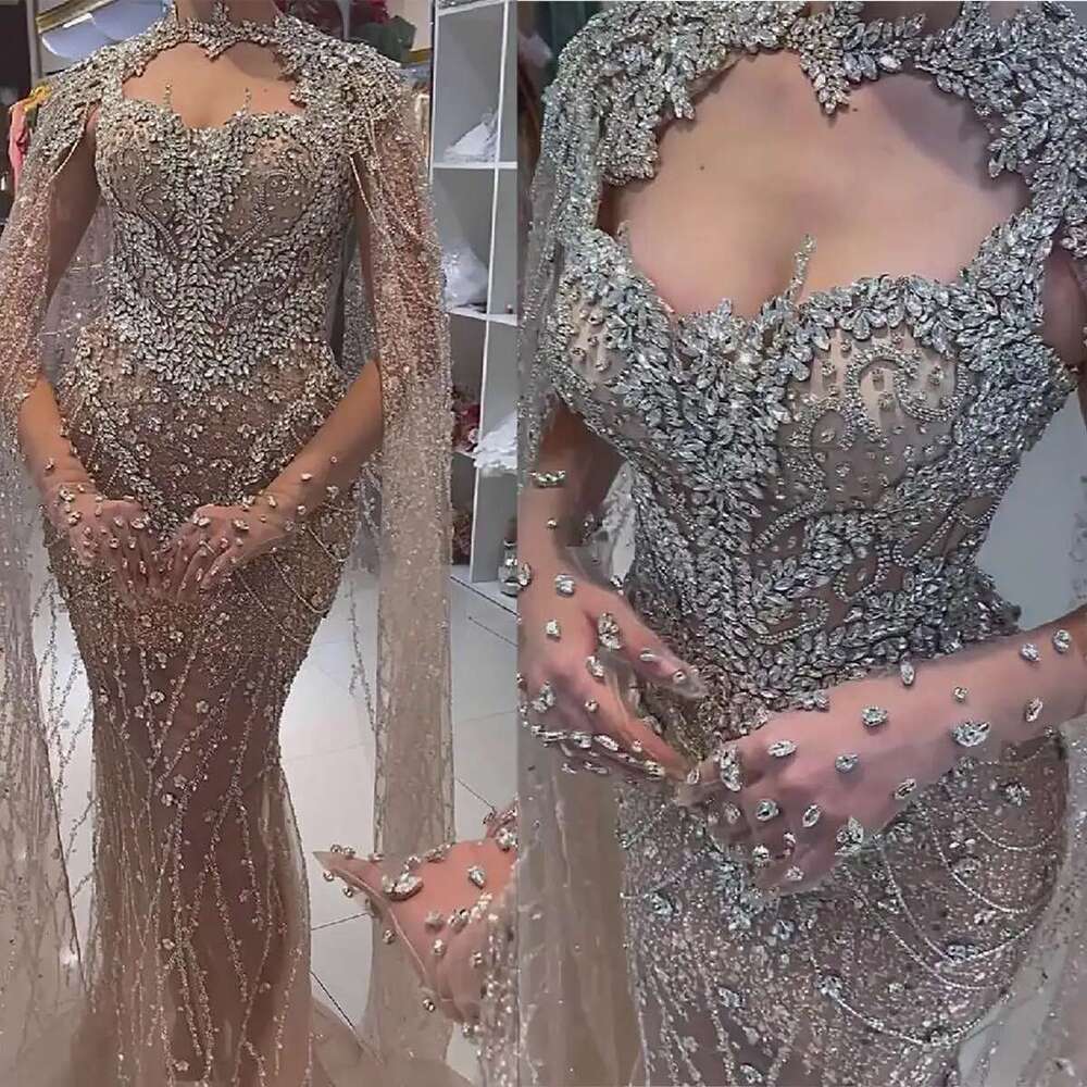 Add to Wish List Mermaid Dresses Lace And Tulle Gloves, Wedding Dress With Neck, Sweep Train, Zipper, Crystal Beads, o, Custom Made