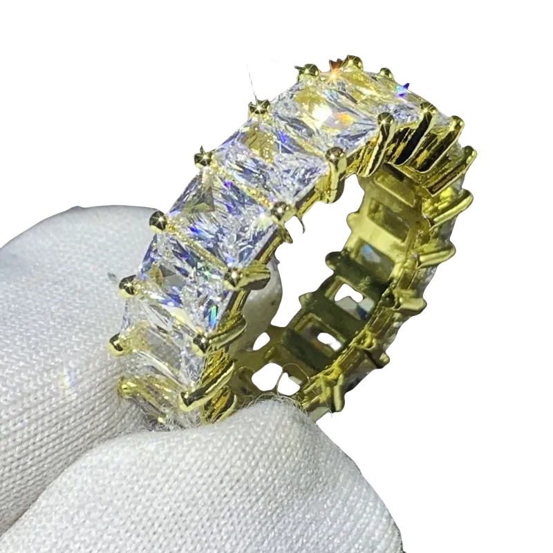Plated gold for women sparkg cz moissanite ring woman engagement high grade sier mens rings daily outfit ornaments om0159
