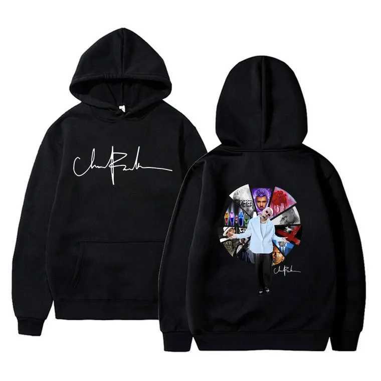Rapper Chris Brown Music Album Cover Hoodie Unisex Oversized Pullover Male Loose Strtwear Men Women Hip Hop Casual Hoodies X250227