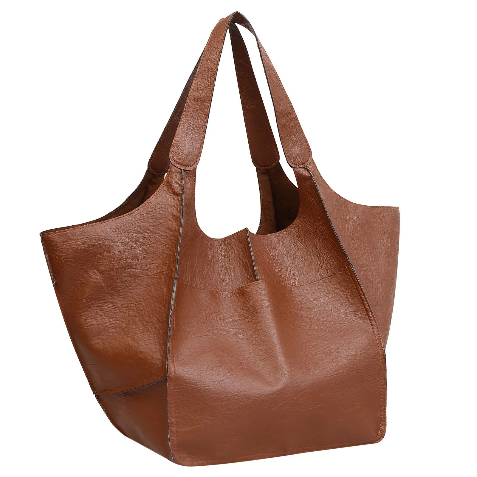 Ship from US Solid European American Style Large Bag Over The Shoulder Bags For Women Leather Capacity One Portable Tote 250227FBB