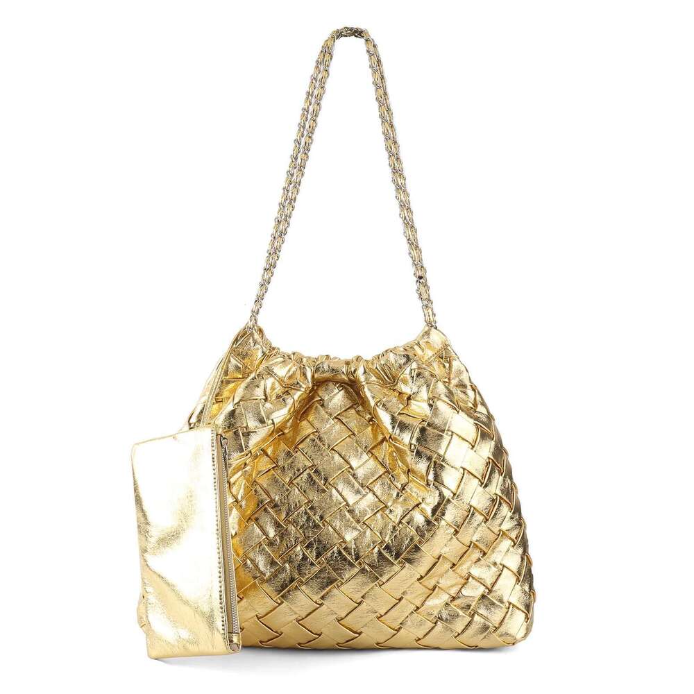 Women's Bags ZR DIARY Woven Tote Large Capacity Women Fashion Chain Shoulder Bags Ruched Crossbody Bag