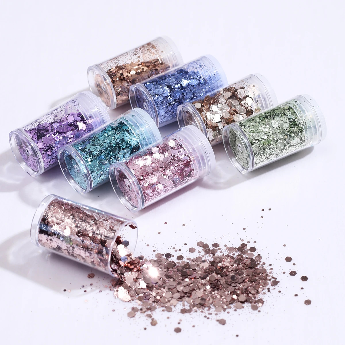 8 Bottles s High-Capacity Metallic Colour Nail Glitter Set Nail Accessories Nail Art Decoration 250227