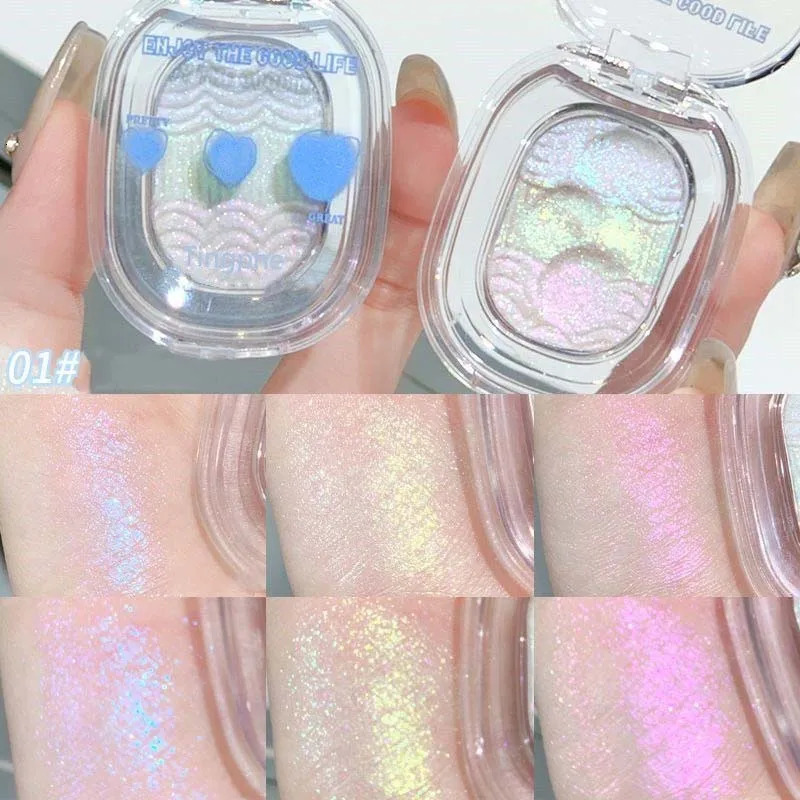 Gradient Glitter Eyeshadow Cream Diamond Face Highlighter Mashed Potato Shiny Crystal Brightening Highlight Makeup Waterproof 250219