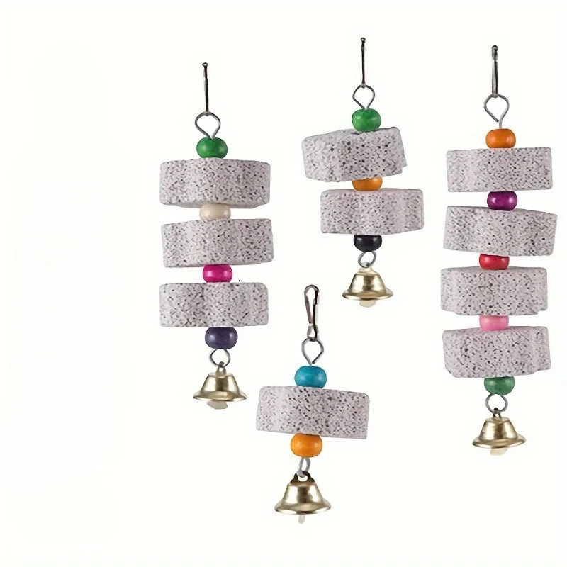 Flower-Shaped Bird Molar Toy Parrot Grinding Stone Bird Cage Toy Parakeet Chinchilla Squirrel Toy Bird Cage Accessories 250226