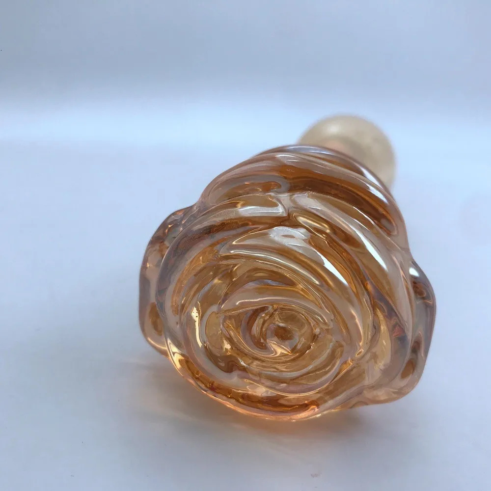 Rose Glass Bullet Butt Plug Transparent Pink Stimulating Anal Masturbation Beads Penetration Anal Plug Adult Sex Toy 250227