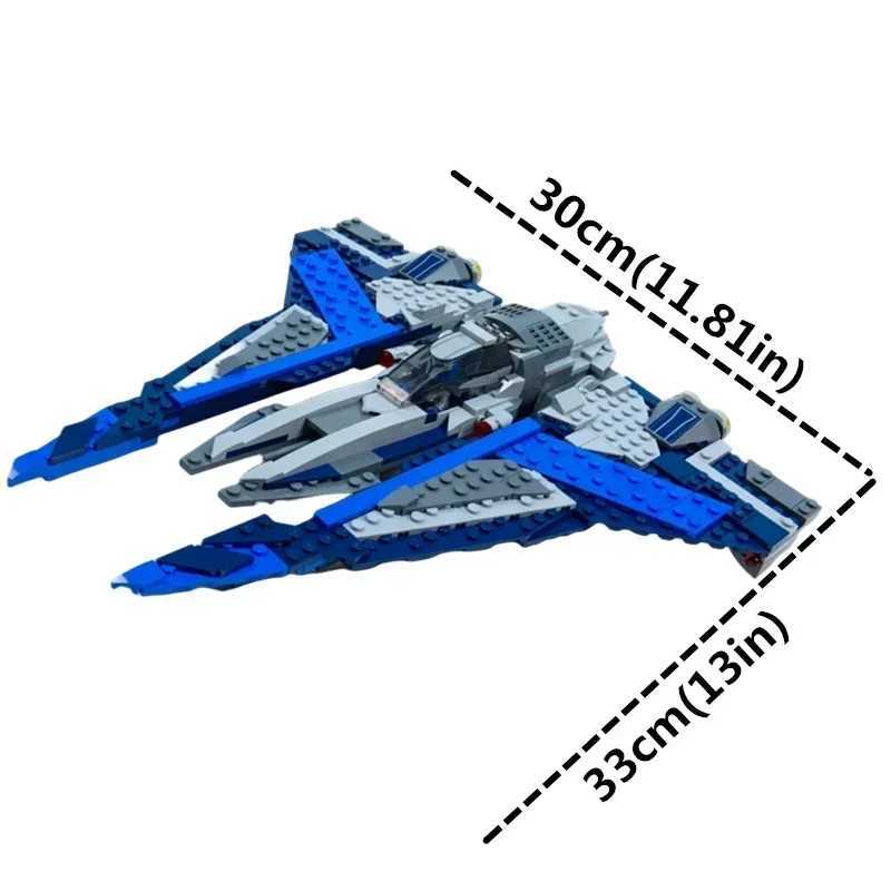 75316 Cpatible Mandrian Starfighter 544PCS with 3 Dolls Space Fighter Spaceship Model Adte Sets Building B Toy Gifts Y250227