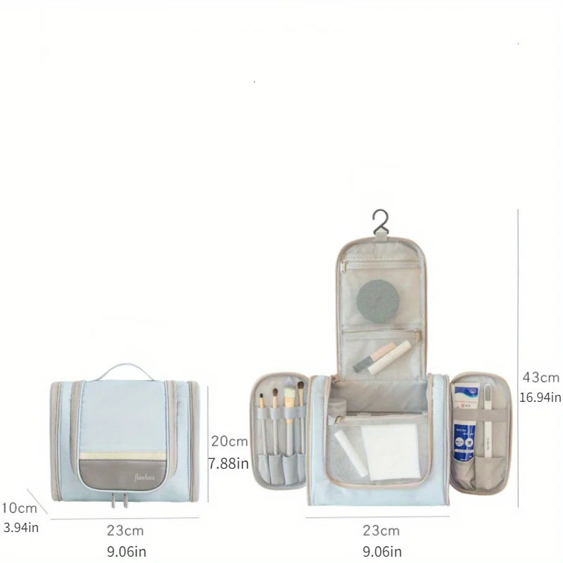 Ship from US Toiletry Bag Travel Cosmetic Make Up Organizer With Hanging Hook Portable Waterproof Bathroom Shower Large Capacity O w250227FBB