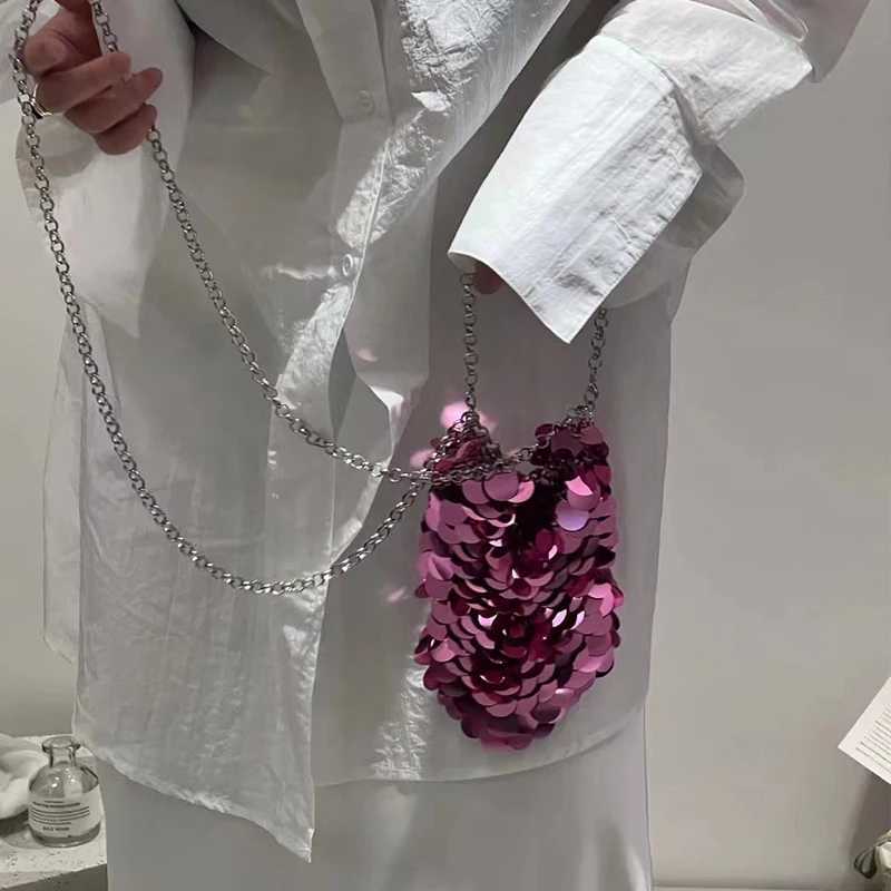 New Arrival Fashion Sequins Crossbody Bag for Women Designer Metallic Women Handbags Shinny Party Shoulder Bags Luxury Evening Clucth Purses T250227