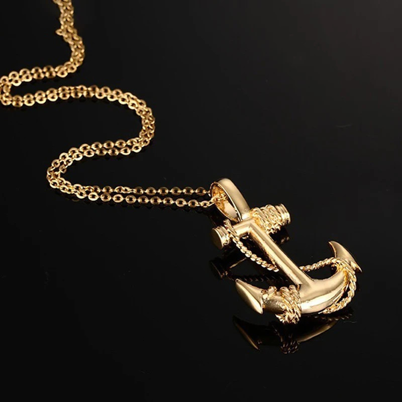 Vintage Boat Sea Anchor Sailor Man Men Necklaces Chain Pendants Punk Rock Hip Hop Unique for Male Boy Fashion Jewelry Gift 250227