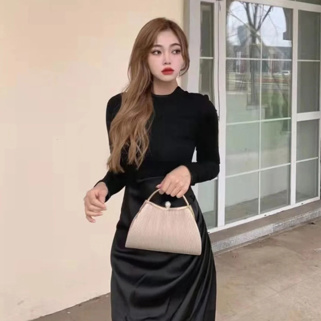 ISKYBOB d Evening Clutch Bag Womens Shiny Banquet Dressed Glitter Purse Ladies Wedding Party Handbag 250226