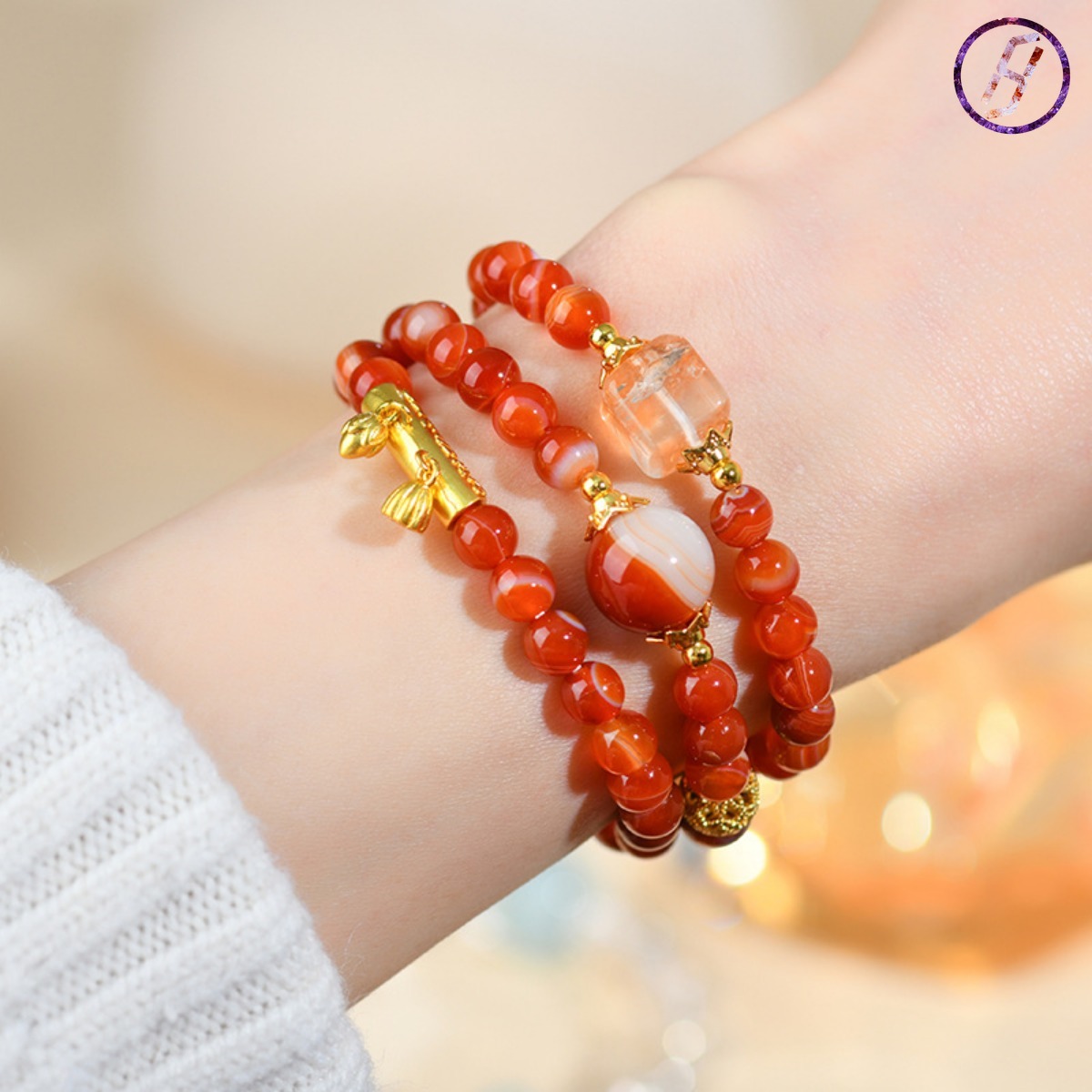 2025 New Network Hit Nezha Series A Variety of Original Bracelets Natural Crystal Carnelian Red Phantom Quartz Womens Bracelet Customization
