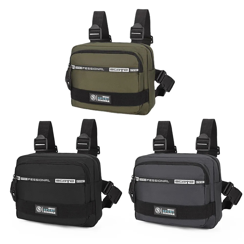 Ship from US Mens Molle shoulder vest bag antitheft Oxford mens chest adjustable multifunctional lightweight suitable for hiking 250227FBB