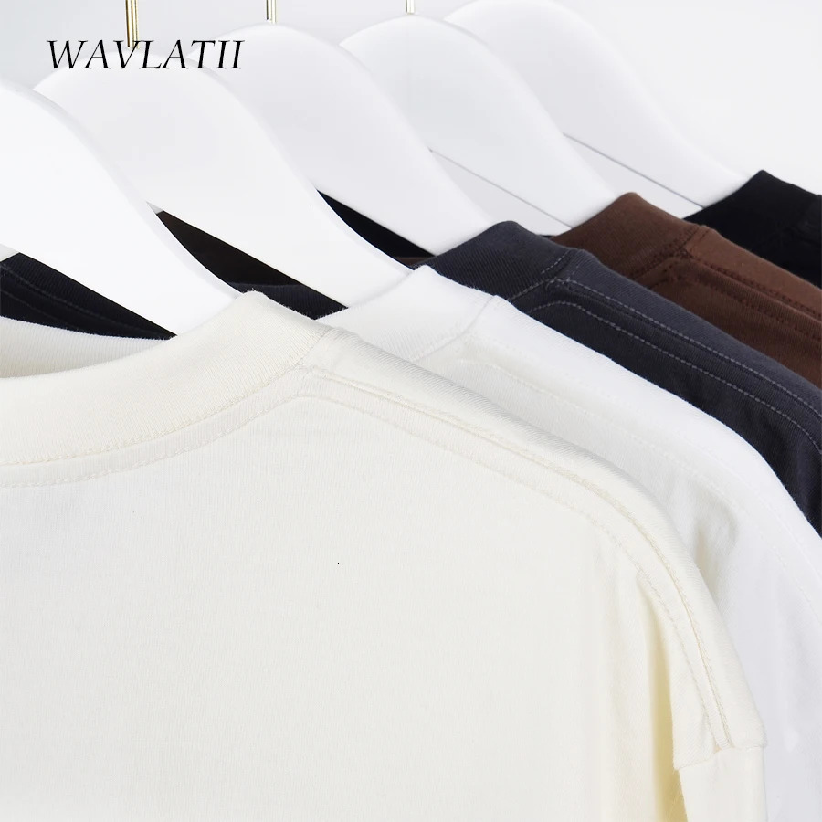 WAVLATII Oversized Summer T shirts for Women Men Brown Casual Female Korean Streetwear Tees Unisex Basic Solid Young Cool Tops 250222