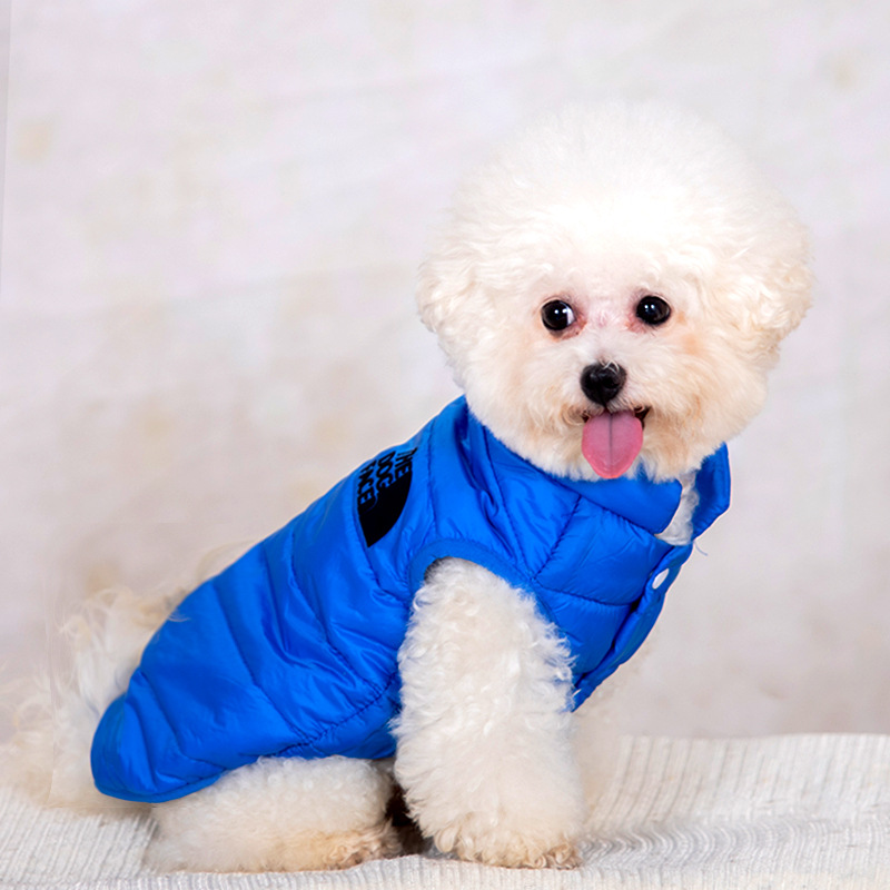 Dog Down Jacket Dog Coat Solid Color Dog Jacket, Warm Coat Windproof Dog Winter Vest, Lightweight Dog Cold Weather Coat for Small Medium Puppy XXL Blu