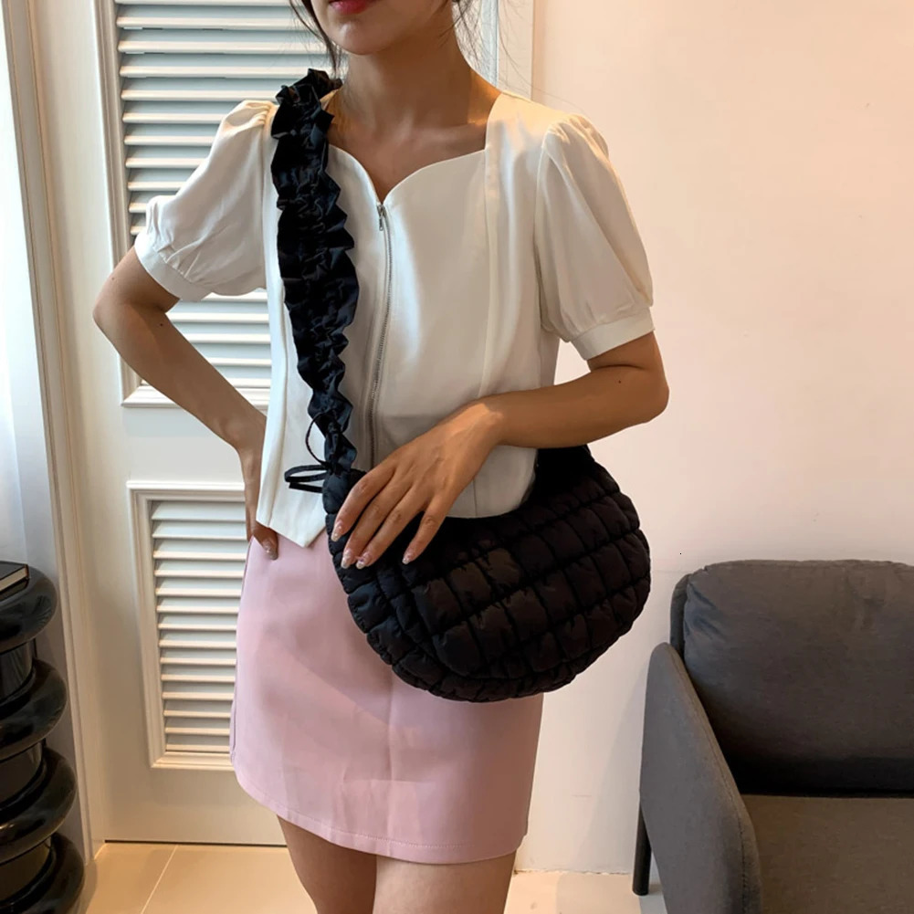 Ship from US Fashion Women Underarm ner Bag Creative Quilted Padded Crossbody Bags Adjustable Shoulder Strap Bubble Cloud 250227FBB