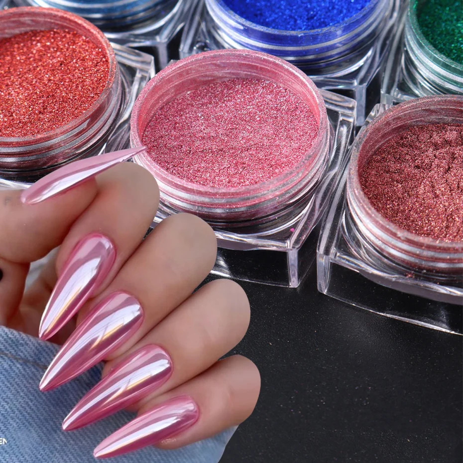 36 Box Super-Bright Metallic Mirror Nail Powder Set Y2K Chrome Pigment Flakes Fine Glitter Rubbing On Dust Manicure Decoration 250227