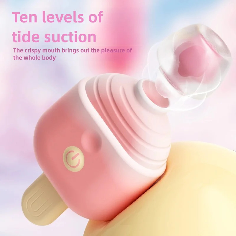 Ice cream portable vibrating sucking masturbation massager clitoris nipple vibrating sucking stimulator sex toys adult products 250227