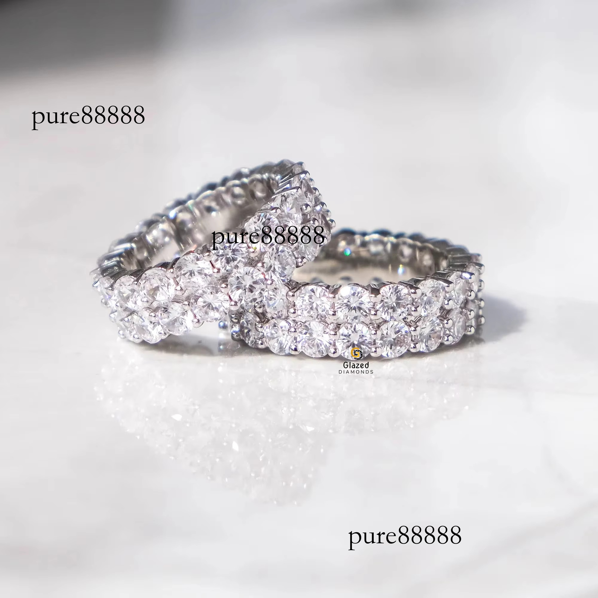 Hip Hop Inspired Fully Iced Out Moissanite Dia Ring Crafted in Sterg Sier With Enhanced VVS Clarity