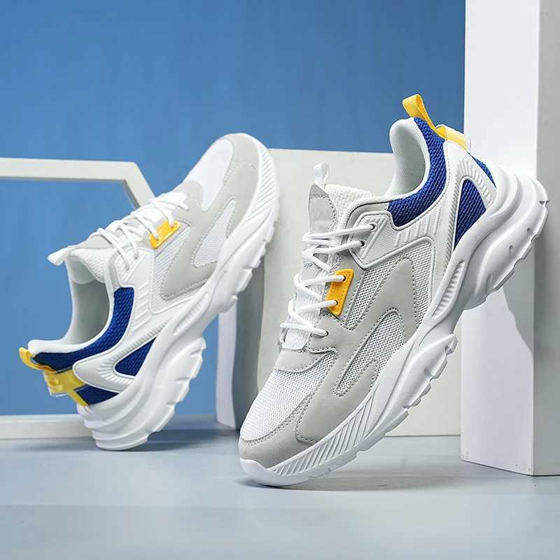 Mens sports running shoes fashionable soft soled sports shoes mens comfortable short and chubby dad shoes breathable fitness shoes Plus size 39-48 Z25