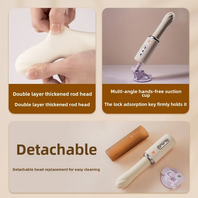 Vibrating stick gun machine female masturbator female sex toy adult automatic telescopic plug 250227