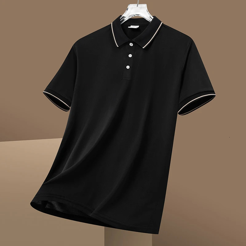 Value summer polo shirt mens short sleeved ice silk polo mens version high-quality lapel T-shirt mens light business t-shi 250225