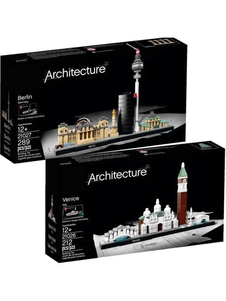 21032 Architecture Paris Dubai London Sydney Chicago Shanghai Block Set B Classic City Model Childrens Toy Gift Y250227
