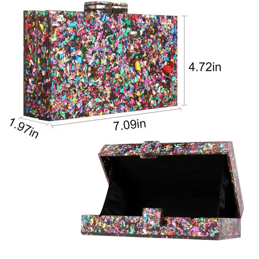 New Arrival Hot Wallet Stylish Multi-Color Sequin Evening Bag Luxury Acrylic Handbag Women Bridal Party Prom Blingbling Wedding Clutch Purse T250227