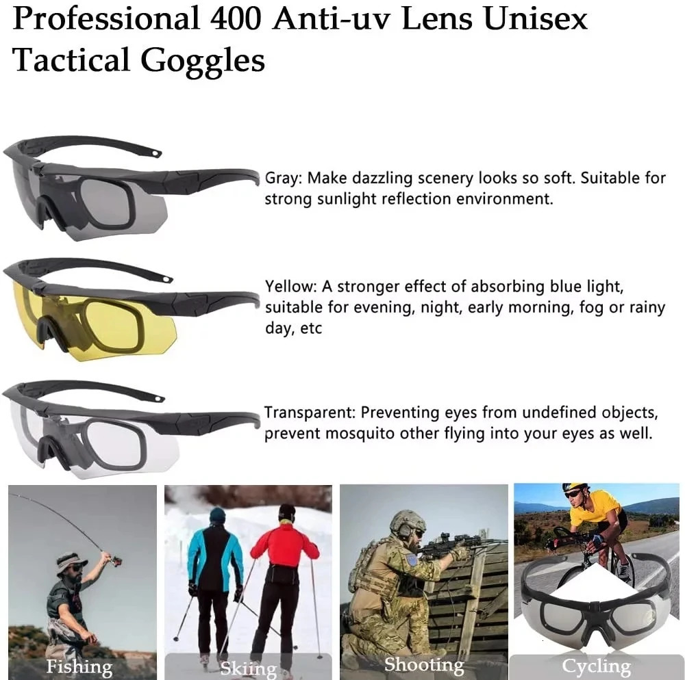 Outdoor Tactical Goggles Shooting Cs Riding Mountaineering Polarized Lenses Safety Glasses Training Bulletproof Glasses 250224