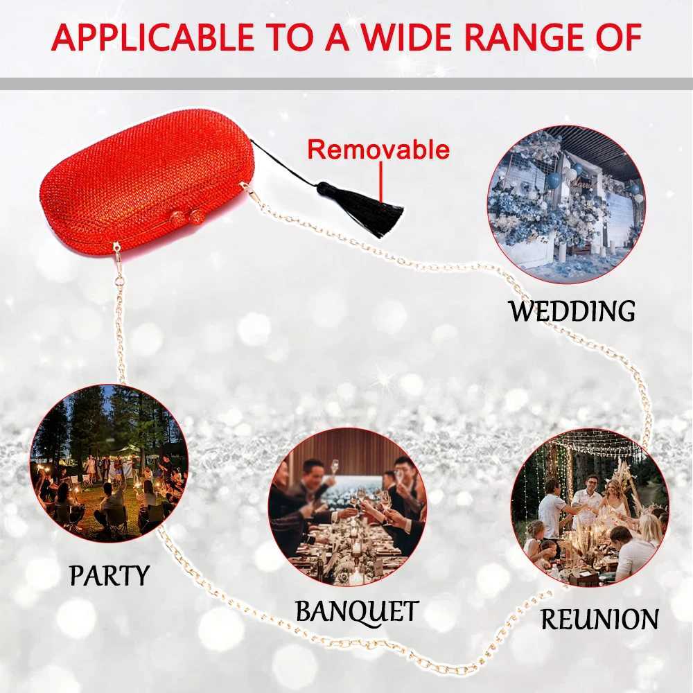 New Arrival Womens bag wedding party Christmas gift stone evening bag crystal dinner bag diamond cluTCh bag T250227