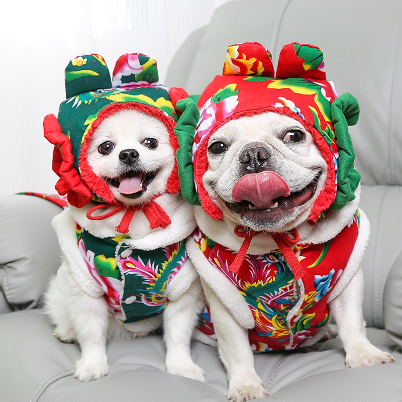 New Year - themed Formal Pet Attire for Small, Medium & Large Dogs (Incl. French Bulldogs) and Cats - Ideal Autumn - Winter Supplies