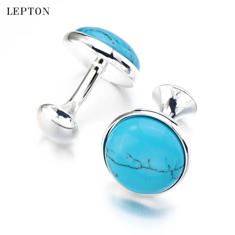 Low-key Tiger-eye Stone Cufflinks for Mens Lepton High Quality Round Tigereye Stone Cuff links Relojes gemelos Gift 250227