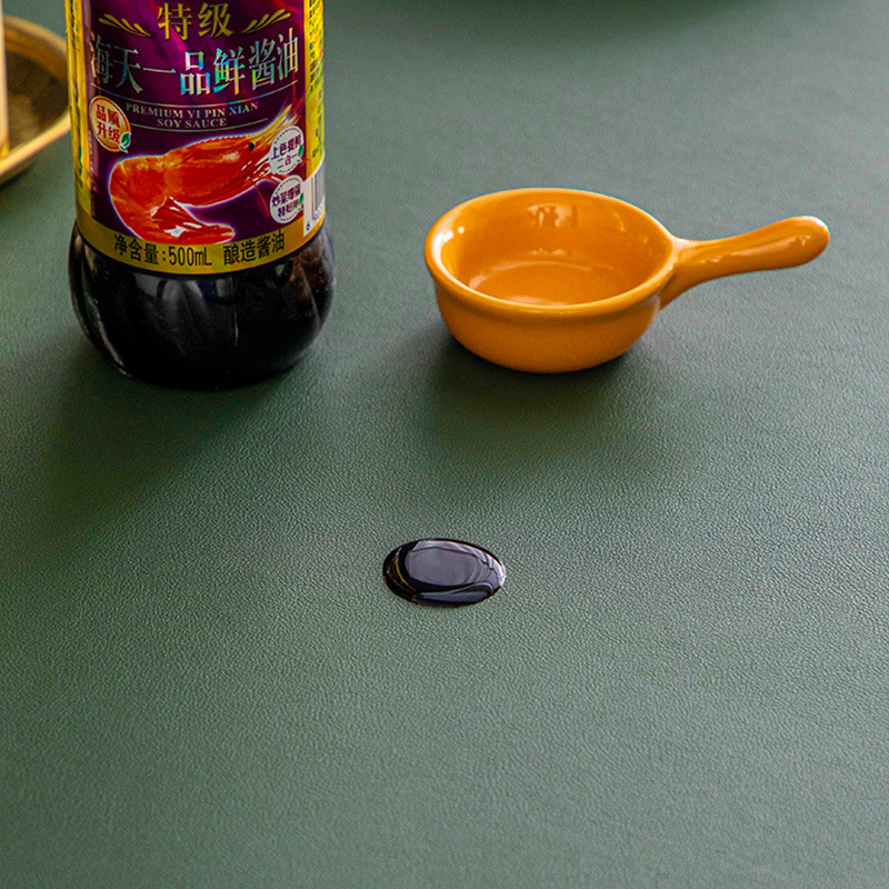 Leather Waterproof and Oil-proof Leave-in Rectangular Dining Table Anti-scalding Coffee Table Mat